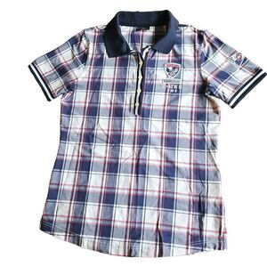 bogner mens Polo Shirt Size Small Plaid Logo Casual